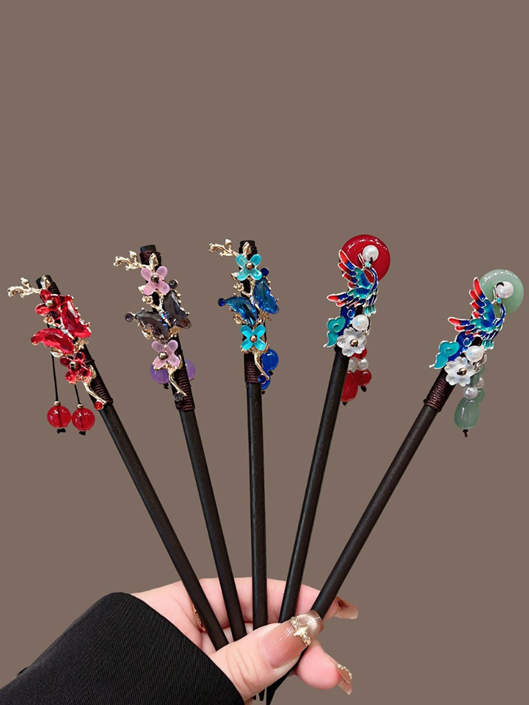 Hanbok Hair Pin - Palillos chinos vibrantes para el cabello,